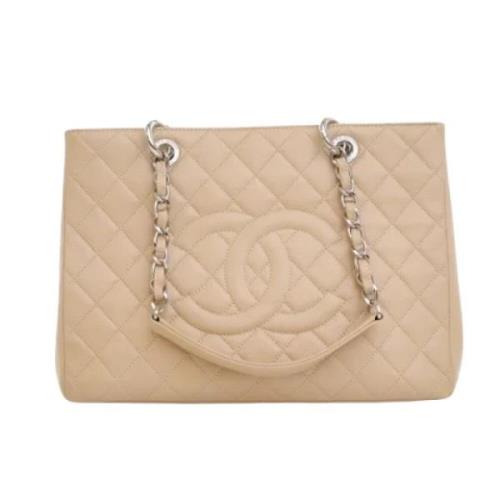 Pre-owned Leather chanel-bags Chanel Vintage , Beige , Dames