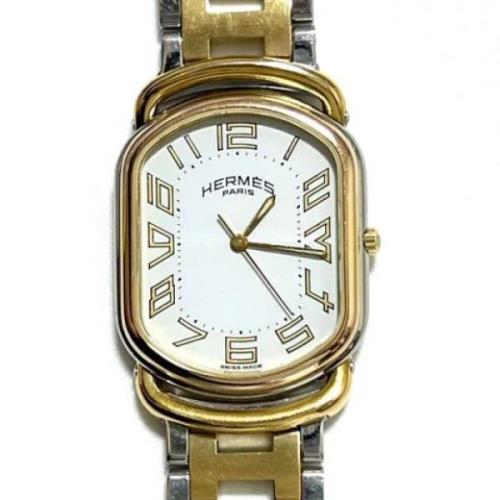 Pre-owned Stainless Steel watches Hermès Vintage , White , Dames