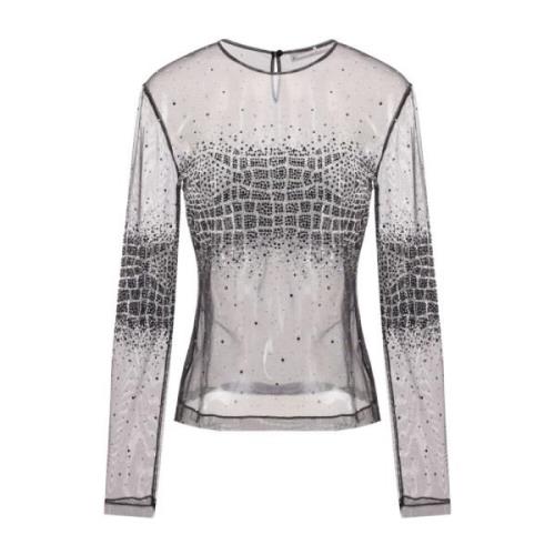 Zwarte Mesh Top voor Vrouwen Ermanno Scervino , Gray , Dames