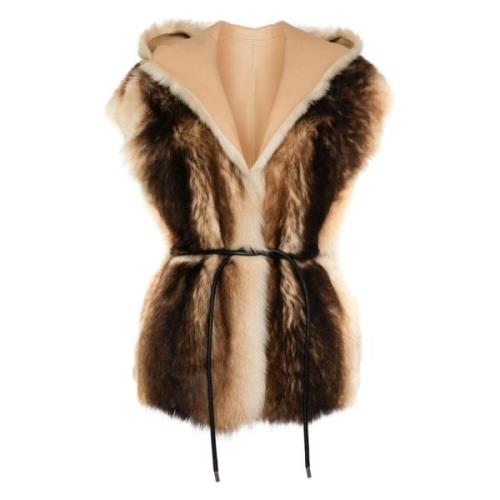 Sami Shearling Jas Arma , Brown , Dames