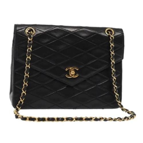 Pre-owned Leather shoulder-bags Chanel Vintage , Black , Dames