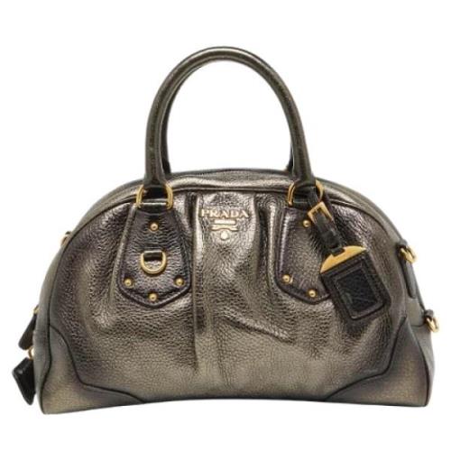 Pre-owned Leather handbags Prada Vintage , Gray , Dames