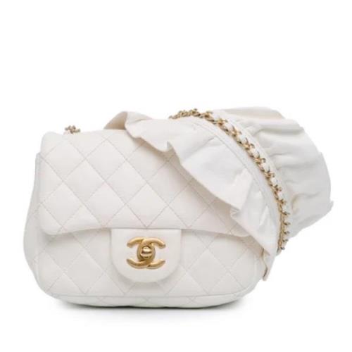 Pre-owned Leather shoulder-bags Chanel Vintage , White , Dames