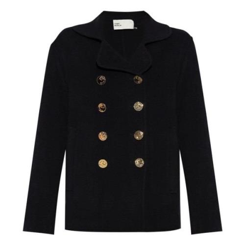 Dubbelrijige Peacoat Tory Burch , Black , Dames