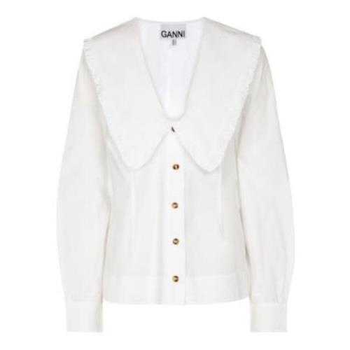 Stijlvolle Shirt voor Mannen en Vrouwen Ganni , White , Dames