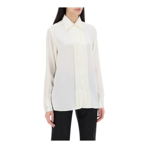 Zijden Charmeuse Blouse Shirt Tom Ford , White , Dames