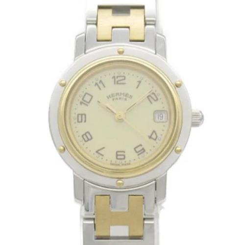 Pre-owned Stainless Steel watches Hermès Vintage , Yellow , Dames