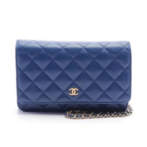 Pre-owned Leather chanel-bags Chanel Vintage , Blue , Dames