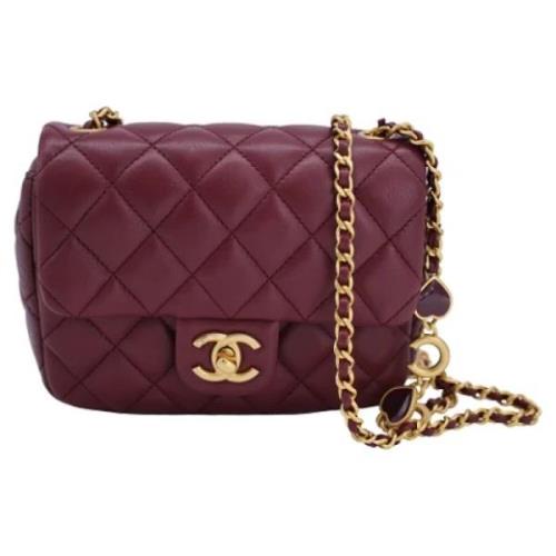 Pre-owned Leather chanel-bags Chanel Vintage , Red , Dames