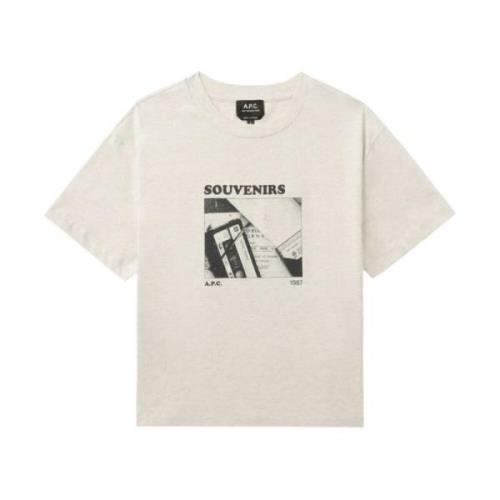 Ecru Cassettes T-Shirt A.p.c. , Beige , Dames