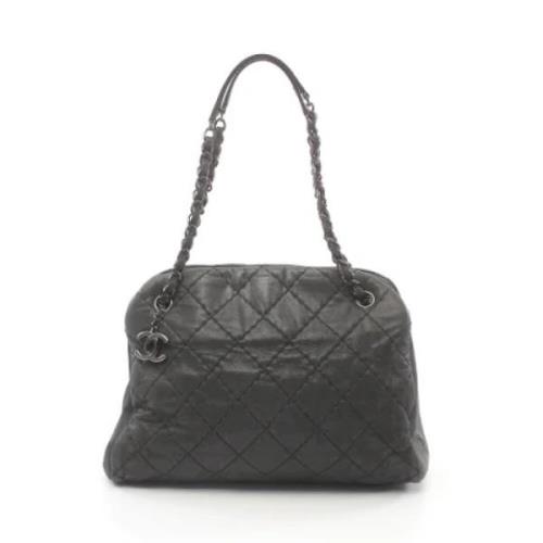 Pre-owned Leather chanel-bags Chanel Vintage , Gray , Dames