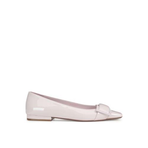 Leren Ballerina Flats met Metalen Hardware Sergio Rossi , Pink , Dames