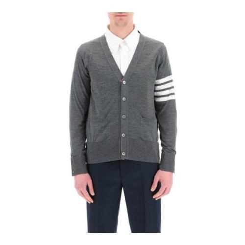 4-bar cardigan met knoopsluiting Thom Browne , Gray , Heren