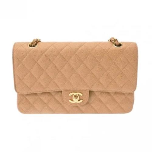 Pre-owned Leather chanel-bags Chanel Vintage , Beige , Dames