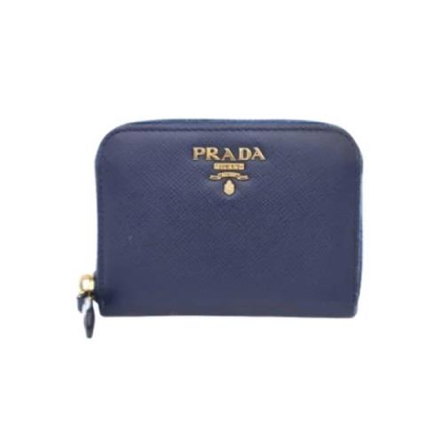 Pre-owned Leather wallets Prada Vintage , Blue , Dames