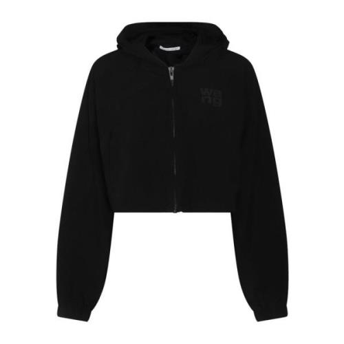 Cropped Zip Hoodie Jas Alexander Wang , Black , Dames