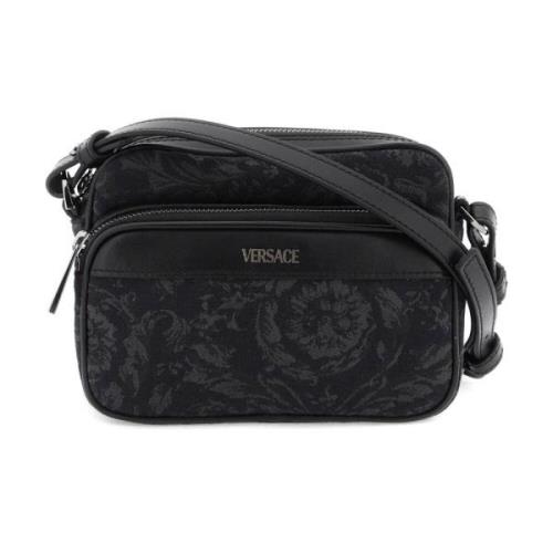 Barok Messenger Tas Versace , Black , Heren