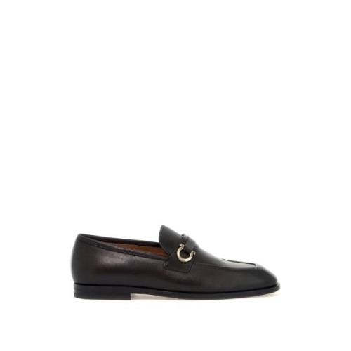 Gancini Leren Loafers Salvatore Ferragamo , Brown , Heren