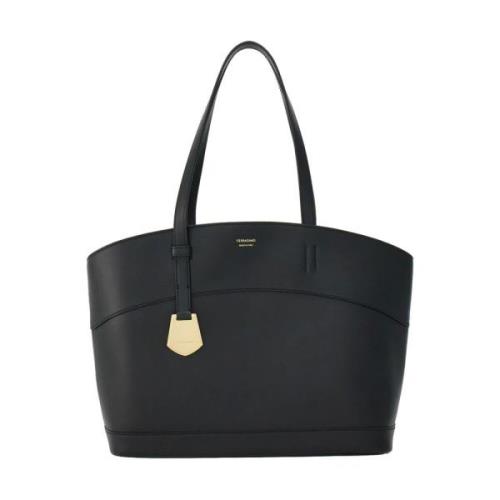 Elegante Nero Tote Entry Tas Salvatore Ferragamo , Black , Dames