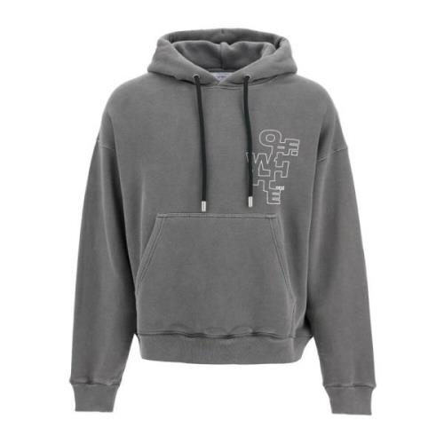 Pijl Motief Hoodie Off White , Gray , Heren