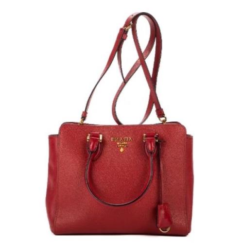 Pre-owned Leather handbags Prada Vintage , Red , Dames