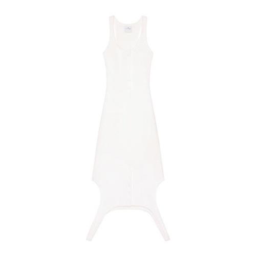 Witte Gebreide Mouwloze Jurk Racerback Courrèges , White , Dames