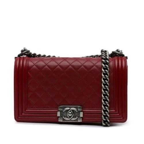 Pre-owned Leather shoulder-bags Chanel Vintage , Red , Dames