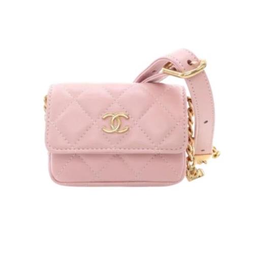 Pre-owned Leather chanel-bags Chanel Vintage , Pink , Dames