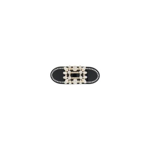 Kristallen Gesp Haarknip Broche Roger Vivier , Black , Dames