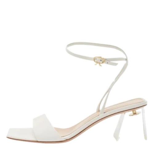 Pre-owned Leather sandals Gianvito Rossi Pre-owned , White , Dames