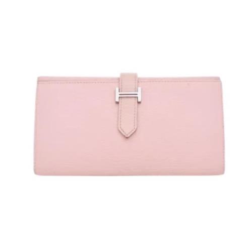 Pre-owned Leather wallets Hermès Vintage , Pink , Dames