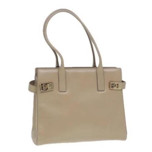 Pre-owned Leather shoulder-bags Salvatore Ferragamo Pre-owned , Beige ...