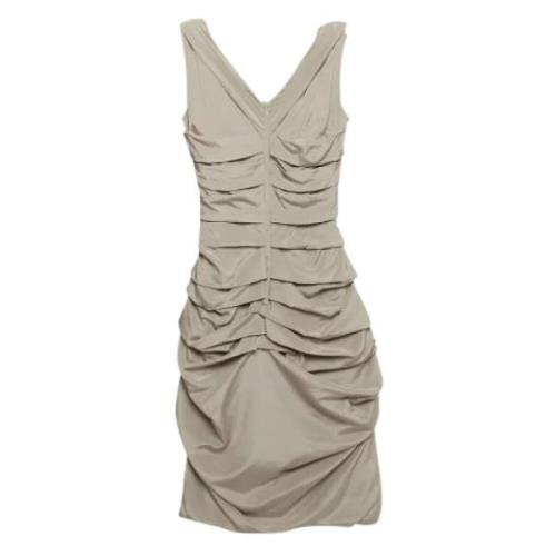 Pre-owned Silk dresses Dolce & Gabbana Pre-owned , Gray , Dames