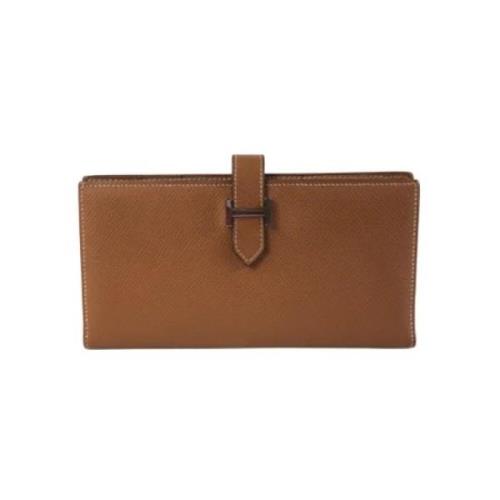 Pre-owned Leather wallets Hermès Vintage , Brown , Dames