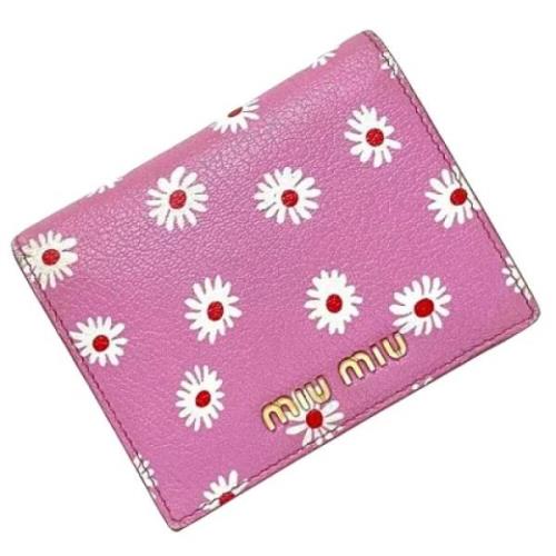 Pre-owned Leather wallets Miu Miu Pre-owned , Pink , Dames