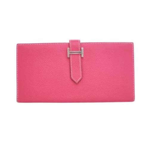 Pre-owned Leather wallets Hermès Vintage , Pink , Dames