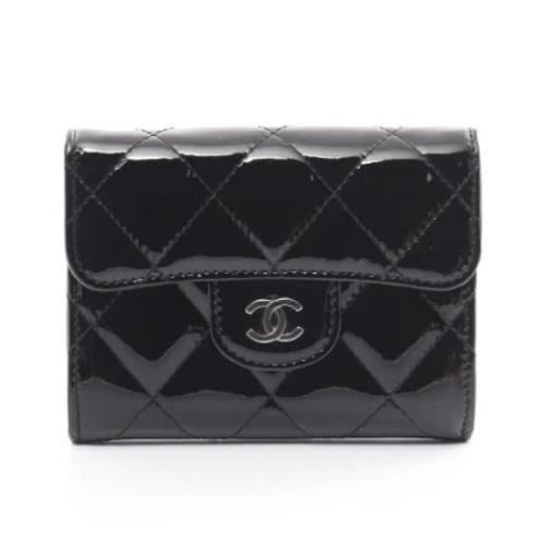 Pre-owned Leather wallets Chanel Vintage , Black , Dames