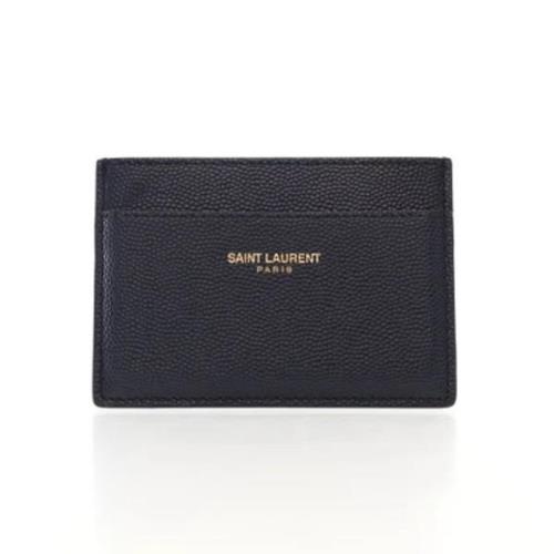 Pre-owned Leather wallets Yves Saint Laurent Vintage , Blue , Dames