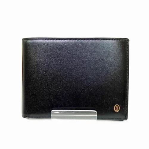 Pre-owned Leather wallets Cartier Vintage , Black , Heren