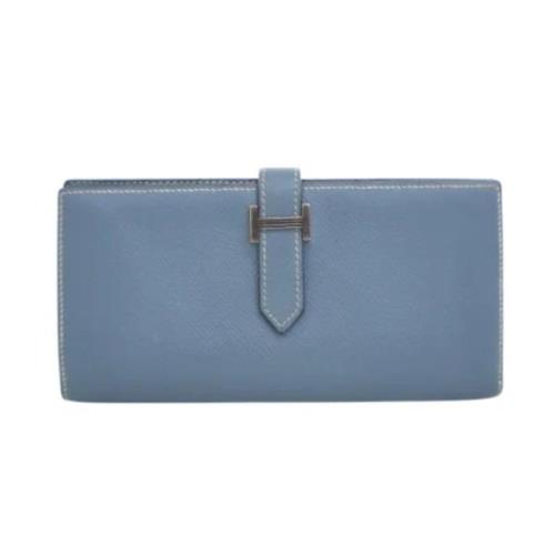 Pre-owned Leather wallets Hermès Vintage , Blue , Dames