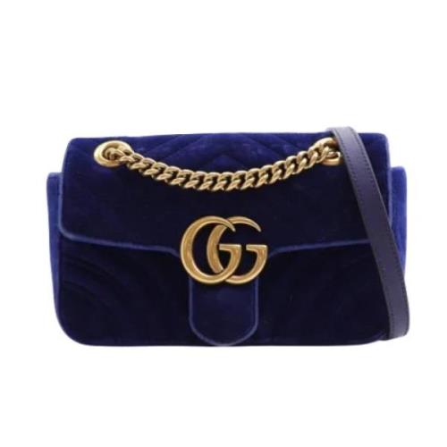 Pre-owned Velvet handbags Gucci Vintage , Blue , Dames