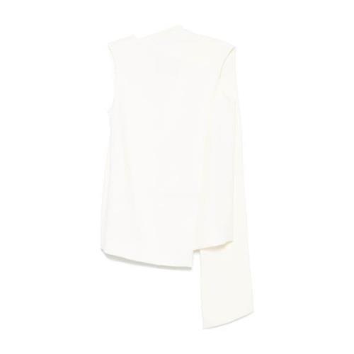 Witte Wraparound Style Mouwloze Top Alberto Biani , White , Dames