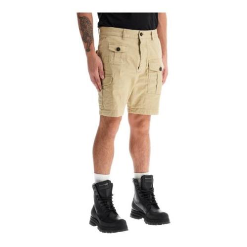 Cargo Bermuda shorts met klepzakken Dsquared2 , Beige , Heren