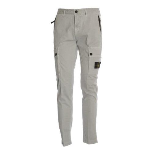 Grijze Stretch Twill Broek Stone Island , Gray , Heren