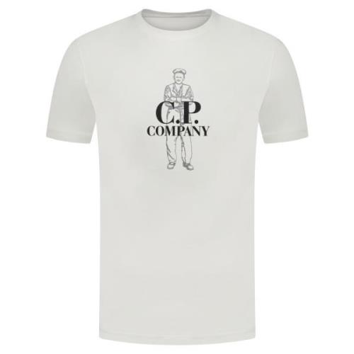 Witte T-shirt uit Fw23 Collectie C.p. Company , White , Heren