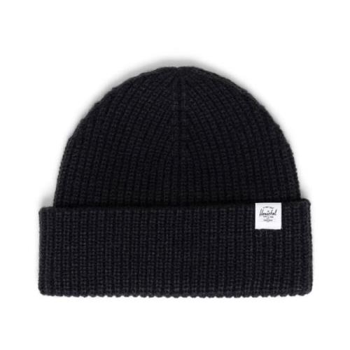 Zwarte Katoenen Watch Cap Beanie Herschel , Black , Heren