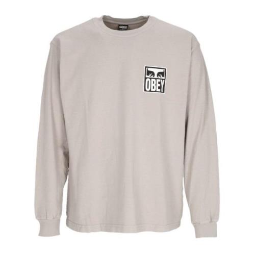 Klassiek Zilvergrijs Heren Longsleeve T-shirt Obey , Gray , Heren