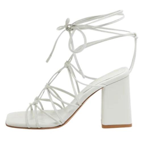 Pre-owned Leather sandals Gianvito Rossi Pre-owned , White , Dames