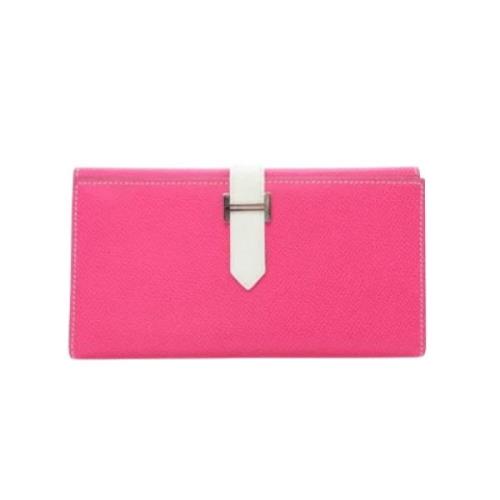 Pre-owned Leather wallets Hermès Vintage , Pink , Dames