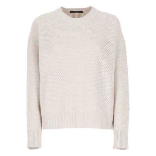 Beige Wol Zijde Crewneck Sweater Fabiana Filippi , Beige , Dames